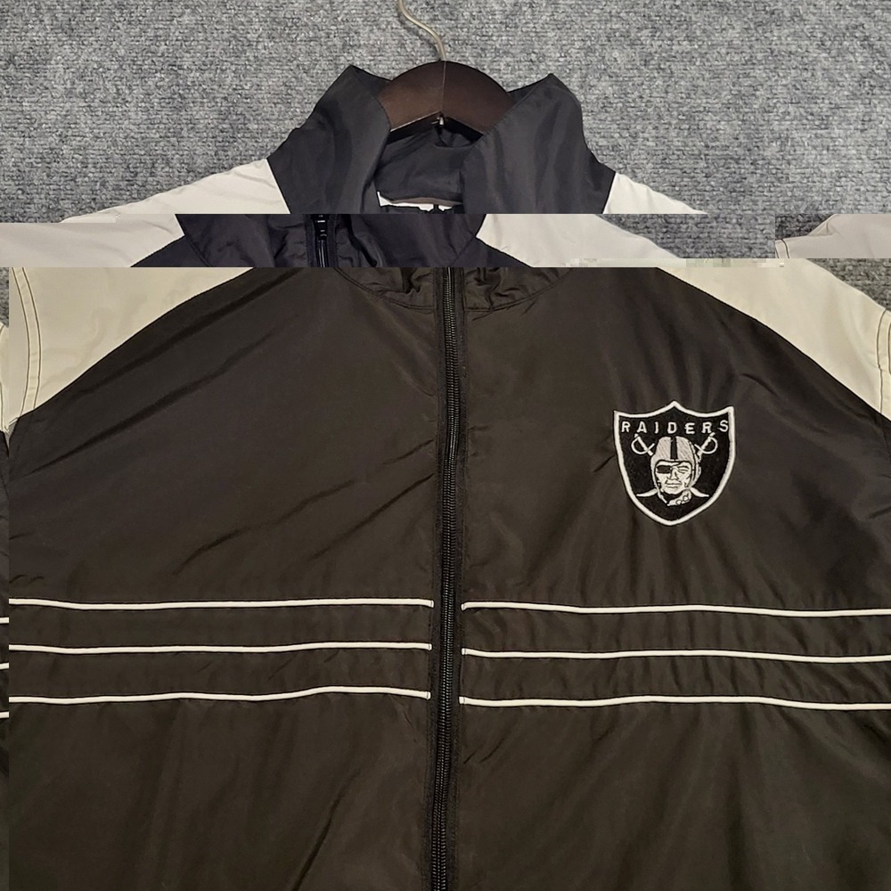 Vtg Y2k Reebok NFL Team Apparel Oakland Raiders Windbreaker Jacket Size XX-Large - Picture 4 of 13